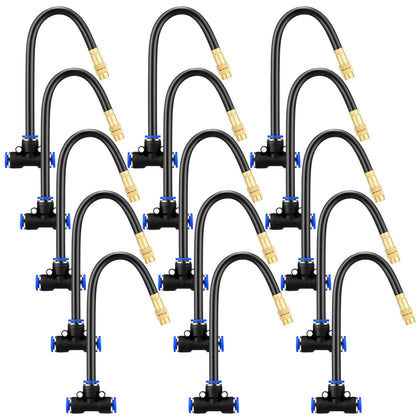 Zonon brass misting nozzle tee with 8-inch hose provides efficient outdoor cooling.