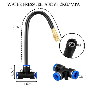 Zonon misting nozzle tee close-up emphasizes durable brass construction.