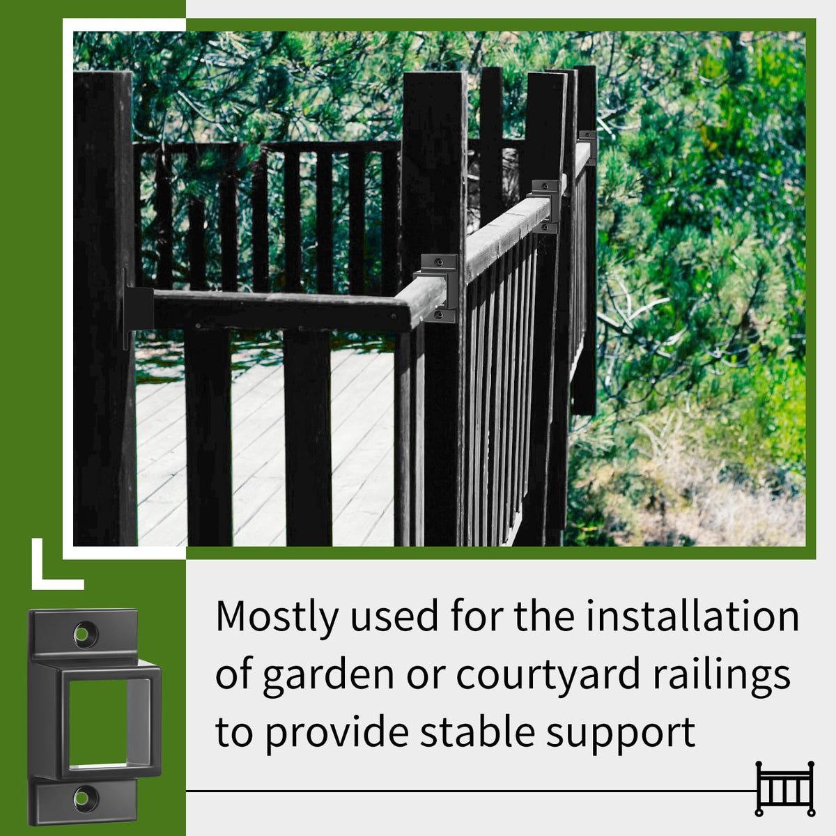 Zonon easy-install bracket supports quick fence setup.