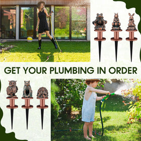 Zonon garden hose guide protects lawn edges while watering.