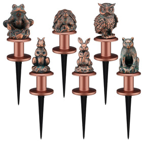 Zonon garden hose guide with woodland animal antique copper finish guides hoses neatly.