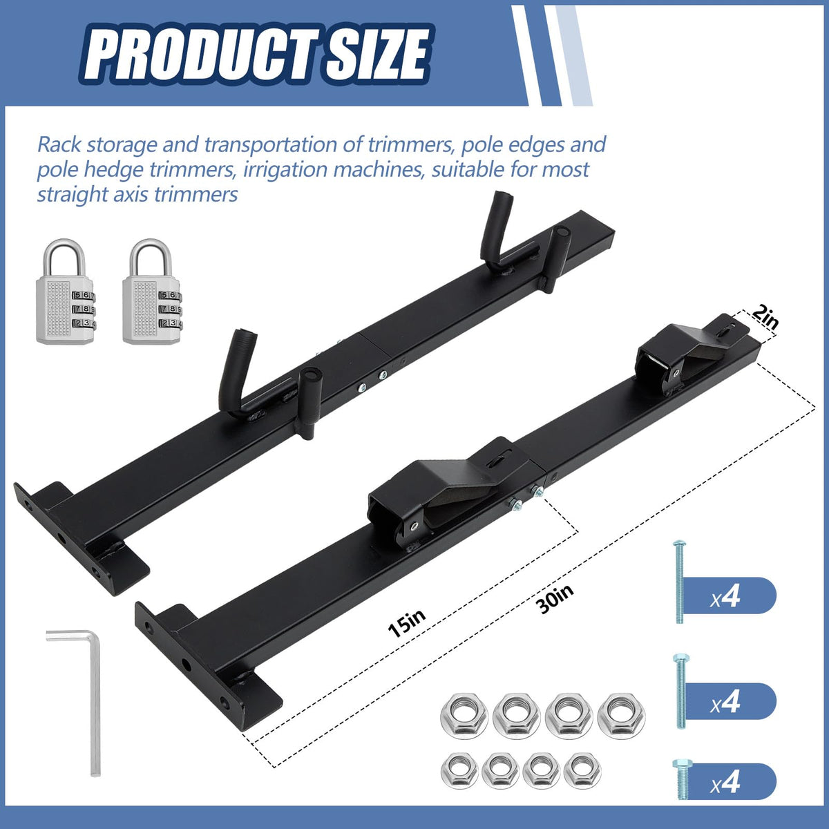 Bolts and mounting hardware for quick trailer installation of Zonon rack