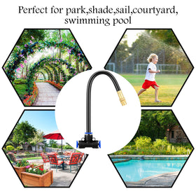 Zonon package includes fifteen nozzles and an eight-inch hose for widespread cooling.