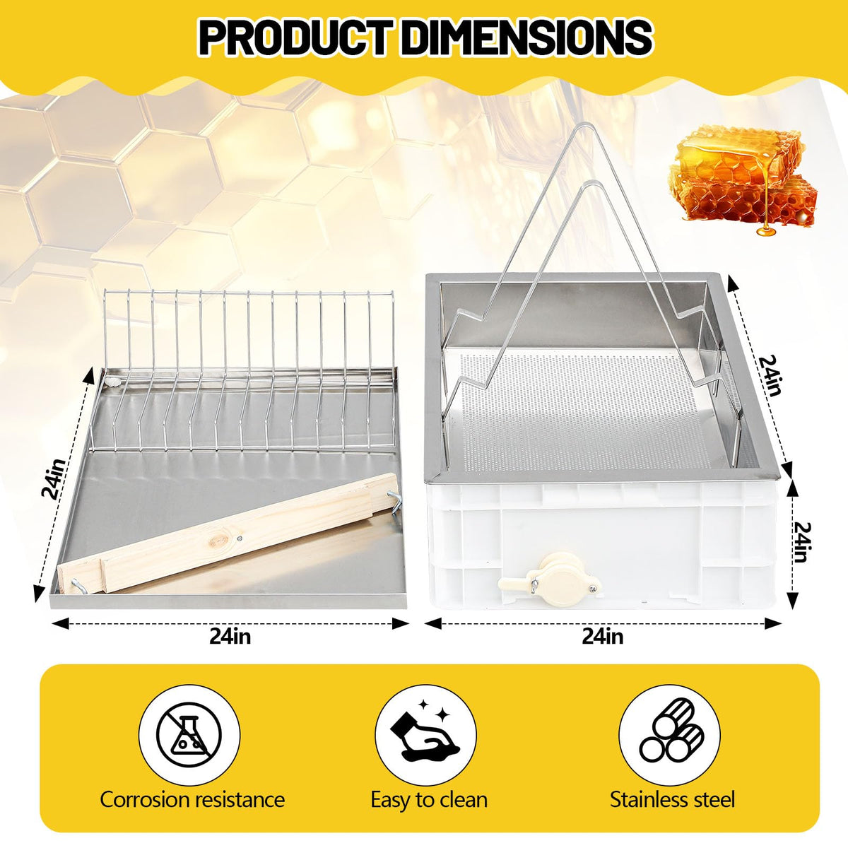 Zonon uncapping station plastic deep tray designed for large batch honey collection