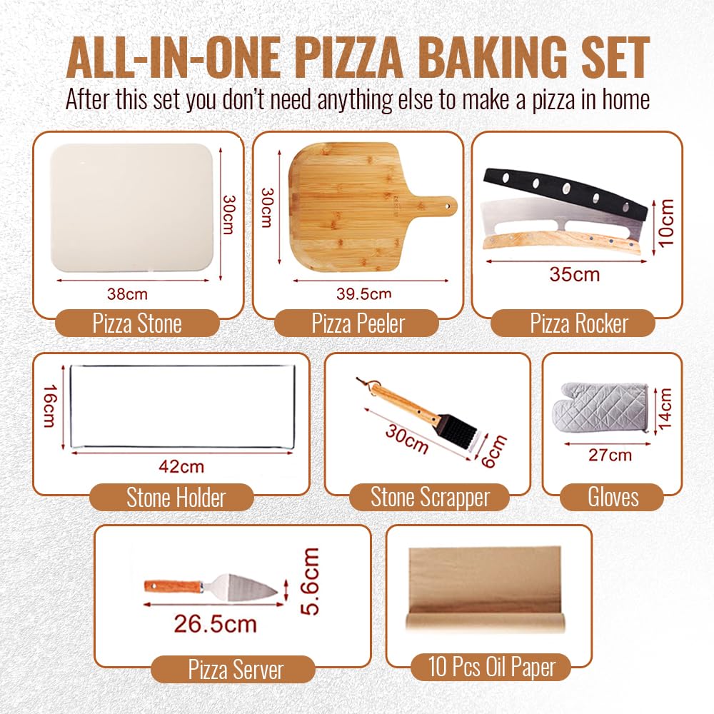 ZONZEST 8-piece kit suitable for pizza, bread, and grilling.