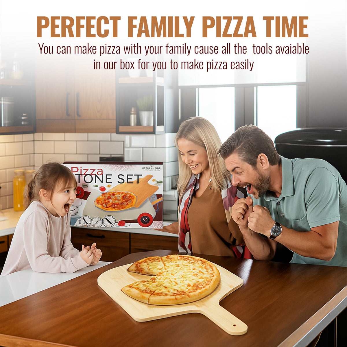 ZONZEST bamboo pizza peel ready to slide pizza onto stone.