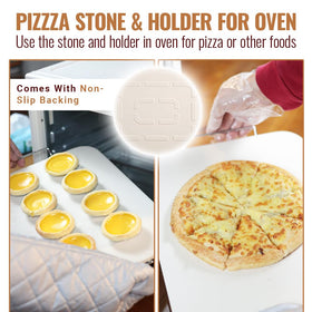 ZONZEST extra-large 15x12 inch stone used for homemade pizzas.