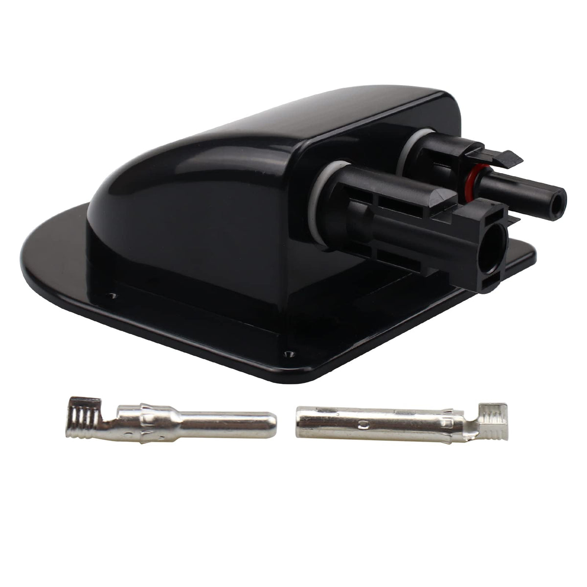 ZOOKOTO ABS UV-resistant dual cable entry housing for solar setups on RVs and boats.
