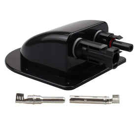 ZOOKOTO ABS UV-resistant dual cable entry housing for solar setups on RVs and boats.