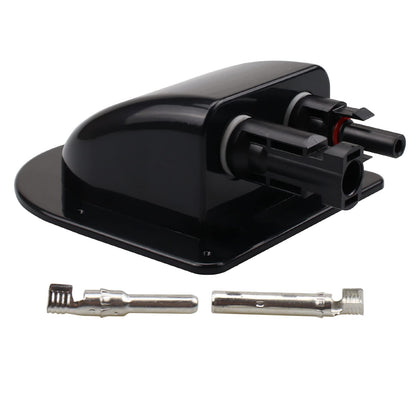 ZOOKOTO ABS UV-resistant dual cable entry housing for solar setups on RVs and boats.
