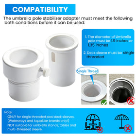 AquaStar single-thread sleeve compatibility for a steady pool umbrella