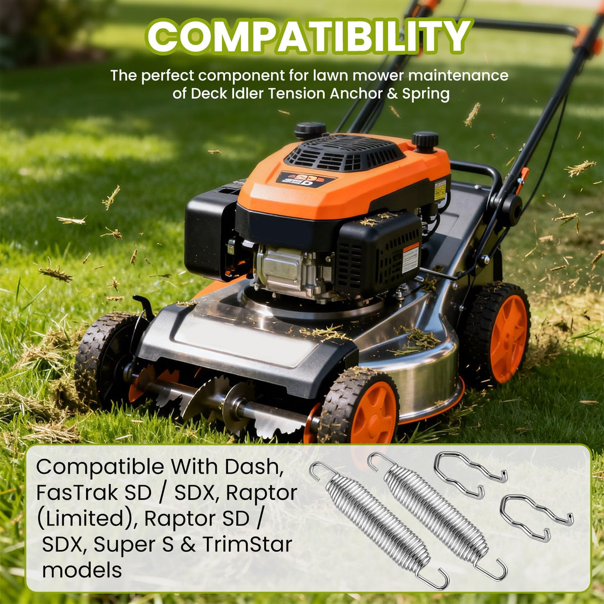 Zookpr deck idler tension system kit for quick mower maintenance.