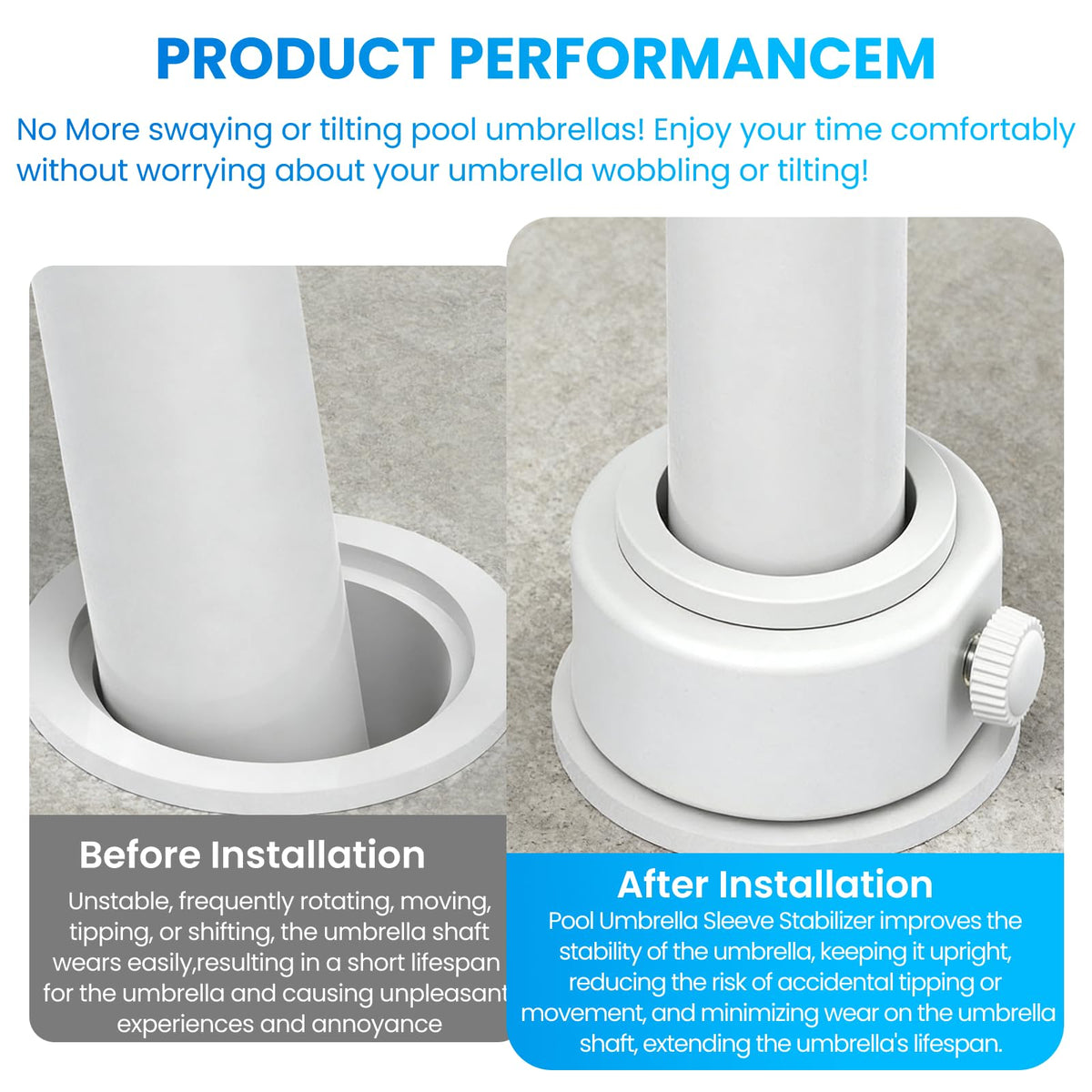 Durable Zookpr pool umbrella stabilizer made from PC/ABS with stainless screws for longevity
