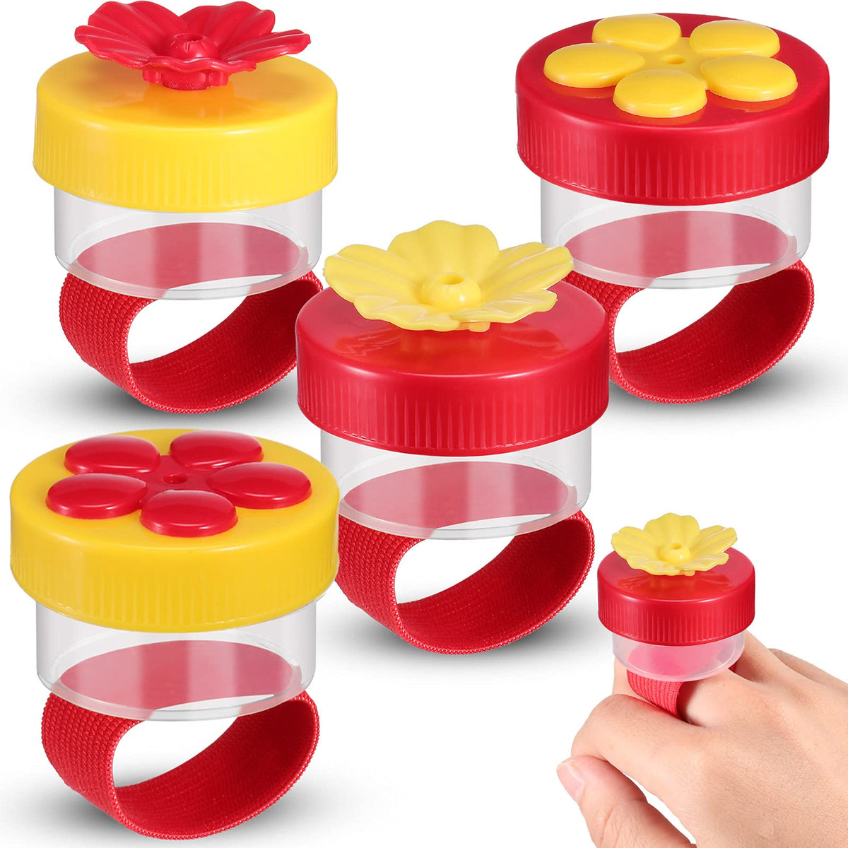Zopeal hummingbird wrist feeder ring-style for close-to-nature hand feeding