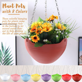 Zopeal blue self-watering hanging planter for versatile indoor-outdoor displays