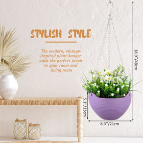 Zopeal self-watering hanging planter purple colorway for outdoor plant care