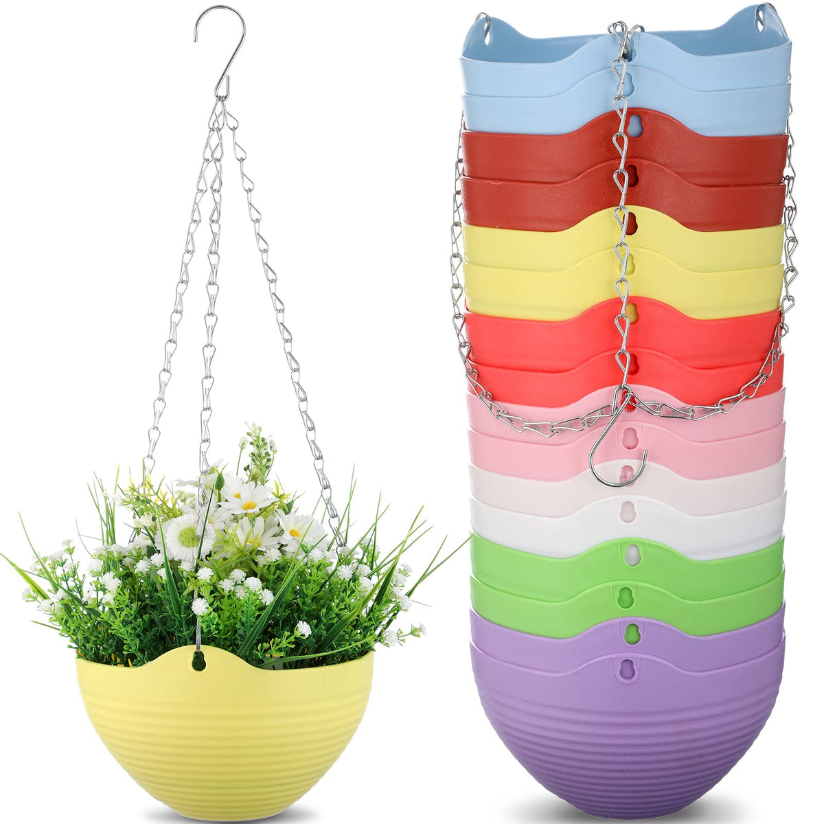 Zopeal self-watering hanging planter white colorway for indoor plant styling and easy watering