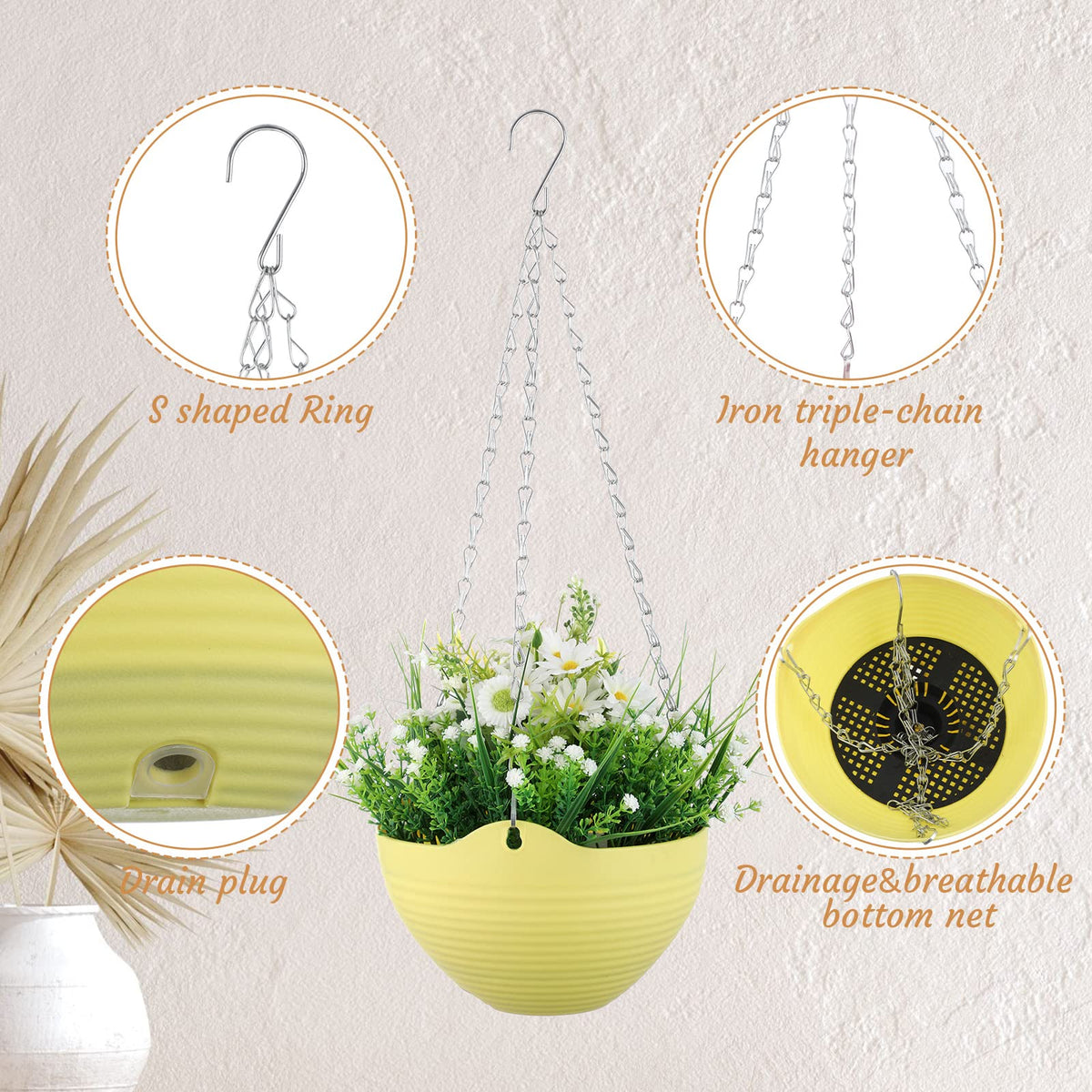 Zopeal yellow planter adds bright color with easy watering