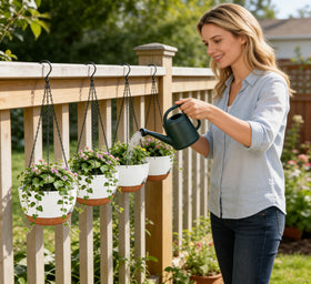 Zople water tank and cotton rope feature in indoor-outdoor planter.