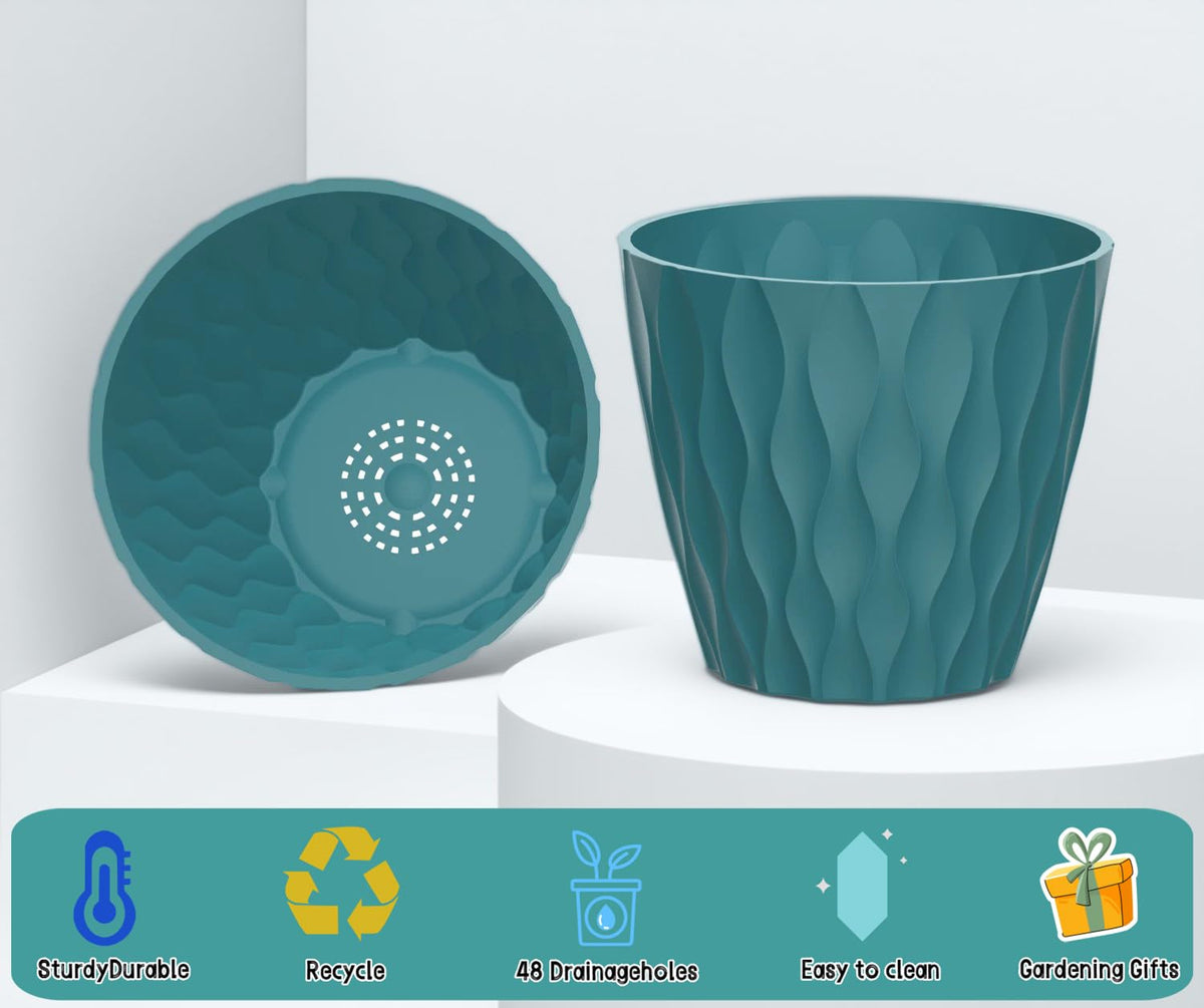 Durable, lightweight Zople plastic plant pots suitable for moving plants easily.