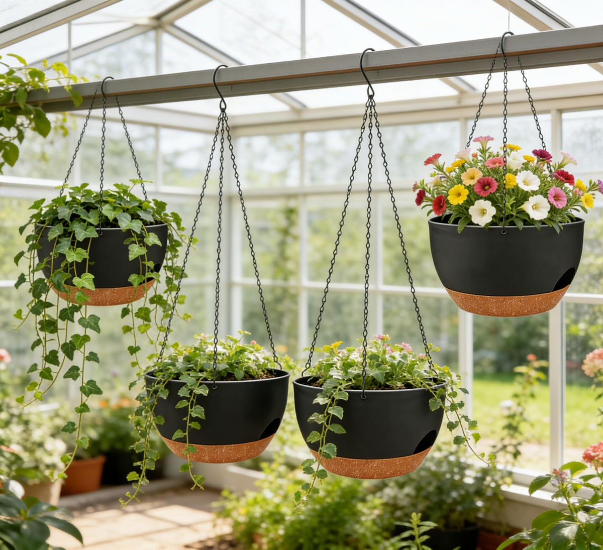 Zople four-pack planters suitable for indoor and outdoor use on balconies