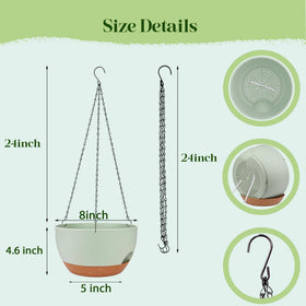 Zople hanging planter with water reservoir for slow, steady moisture.