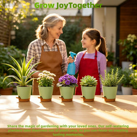Zople matte black self-watering pot design blends with decor