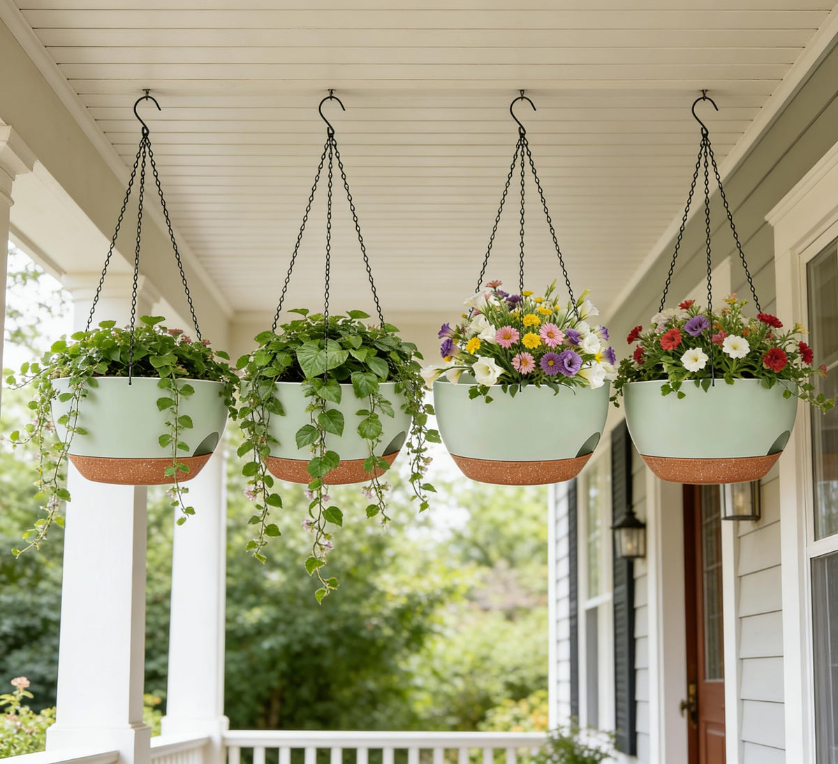 Zople modern design plastic planter blends with contemporary decor.