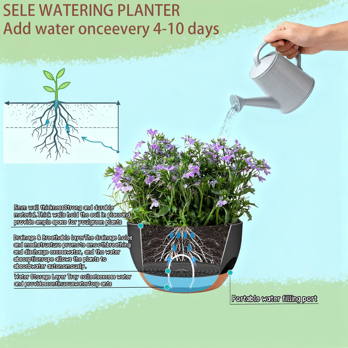 Zople multi-purpose planter set ideal for living rooms and patios