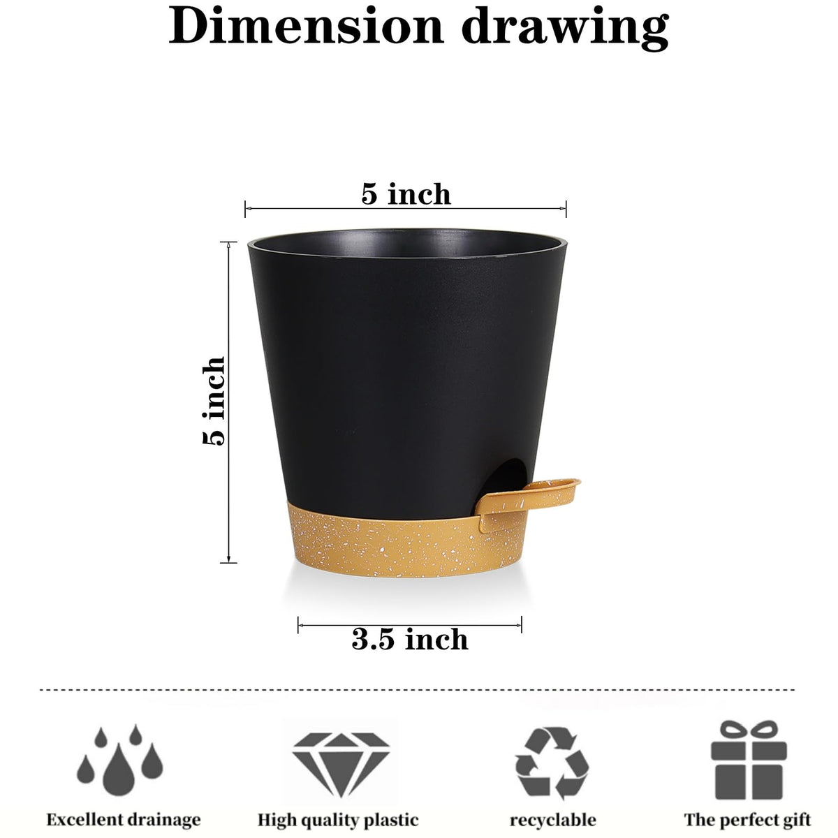 zople self-watering planters with reservoir tray prevent overwatering