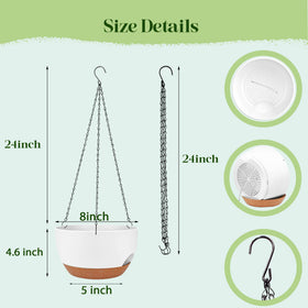 Zople hanging planters with reservoir and cotton rope ensure gradual watering