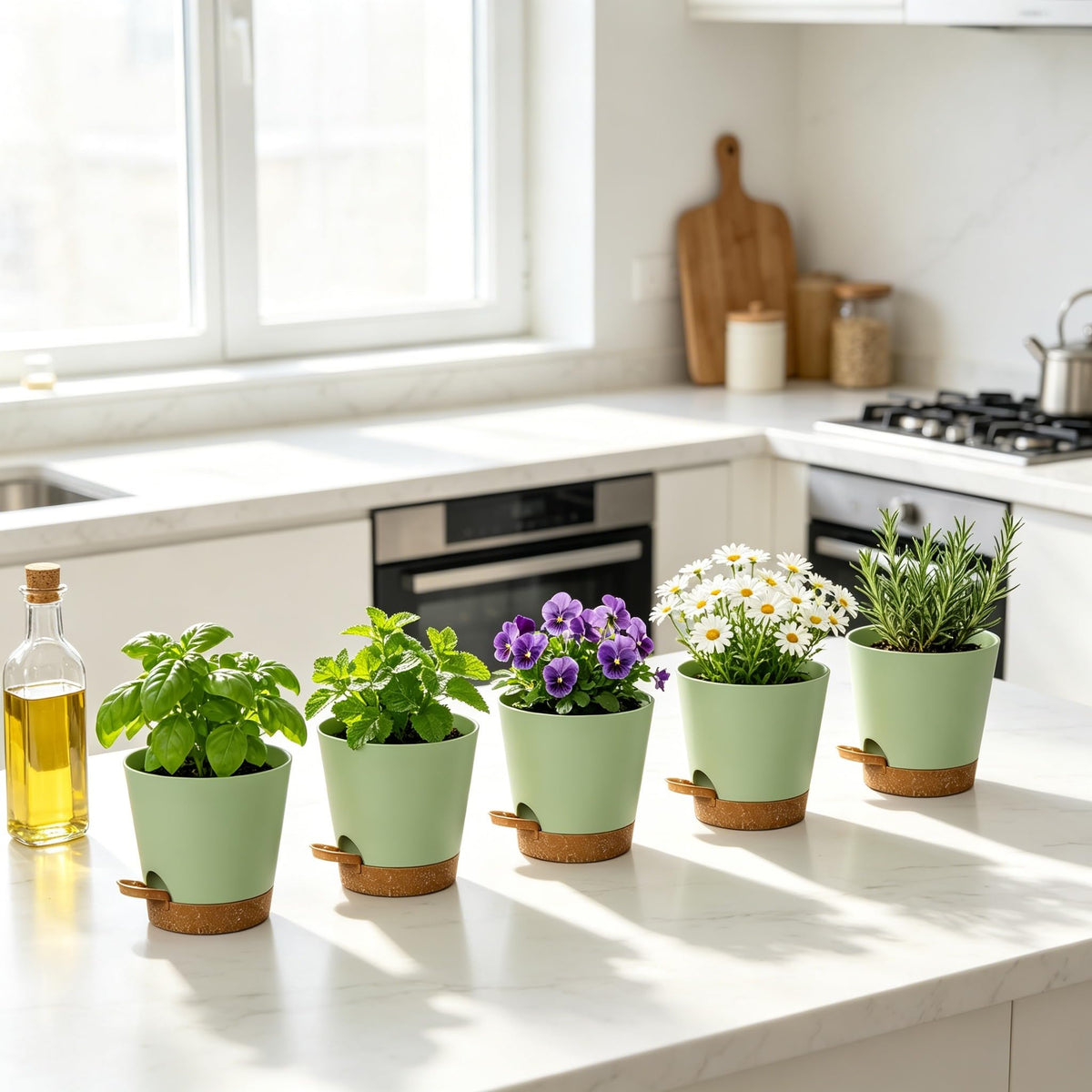 Zople built-in reservoir tray enables convenient bottom watering