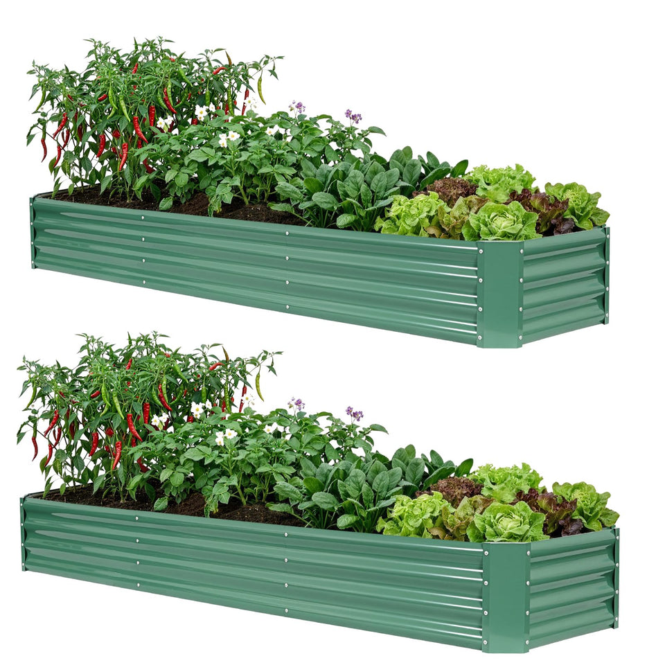 ZORMY 8x2x1ft galvanized raised bed ready for quick assembly and flexible garden layout.