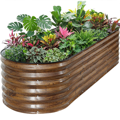 ZORMY galvanized raised bed in outdoor setting, ready for easy assembly and durable performance.