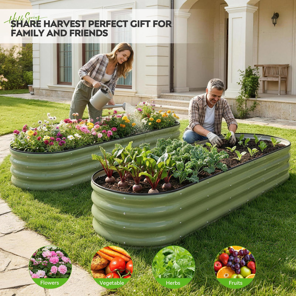 ZORMY galvanized bed helps organize vegetables, herbs, and flowers in small yards