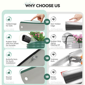 ZORMY galvanized steel planter withstands weather with durable, rust-free performance