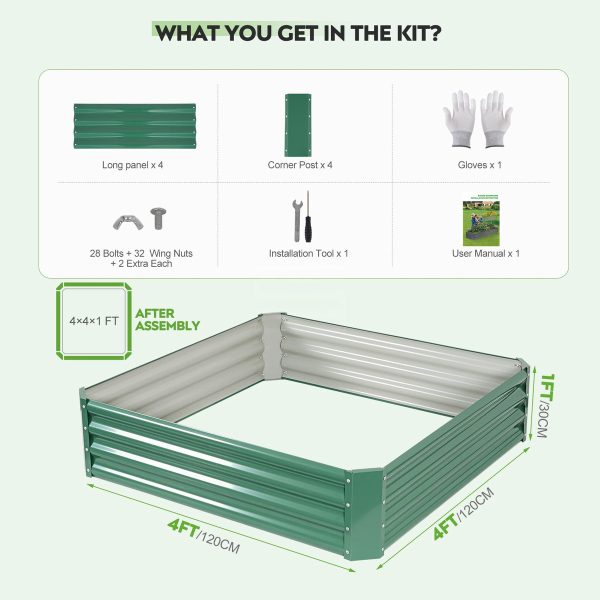 ZORMY raised bed includes safety edges and gloves for protection