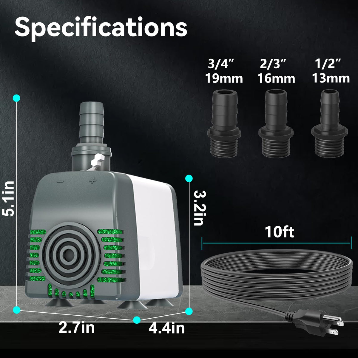 Zoronk submersible pump secured by reinforced suction cups for stable setup