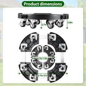 ZORVIO adjustable-width base from 15 to 21 inches fits many containers.