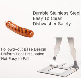 Zorythm hotdog roaster on grill demonstrates portable grilling versatility.