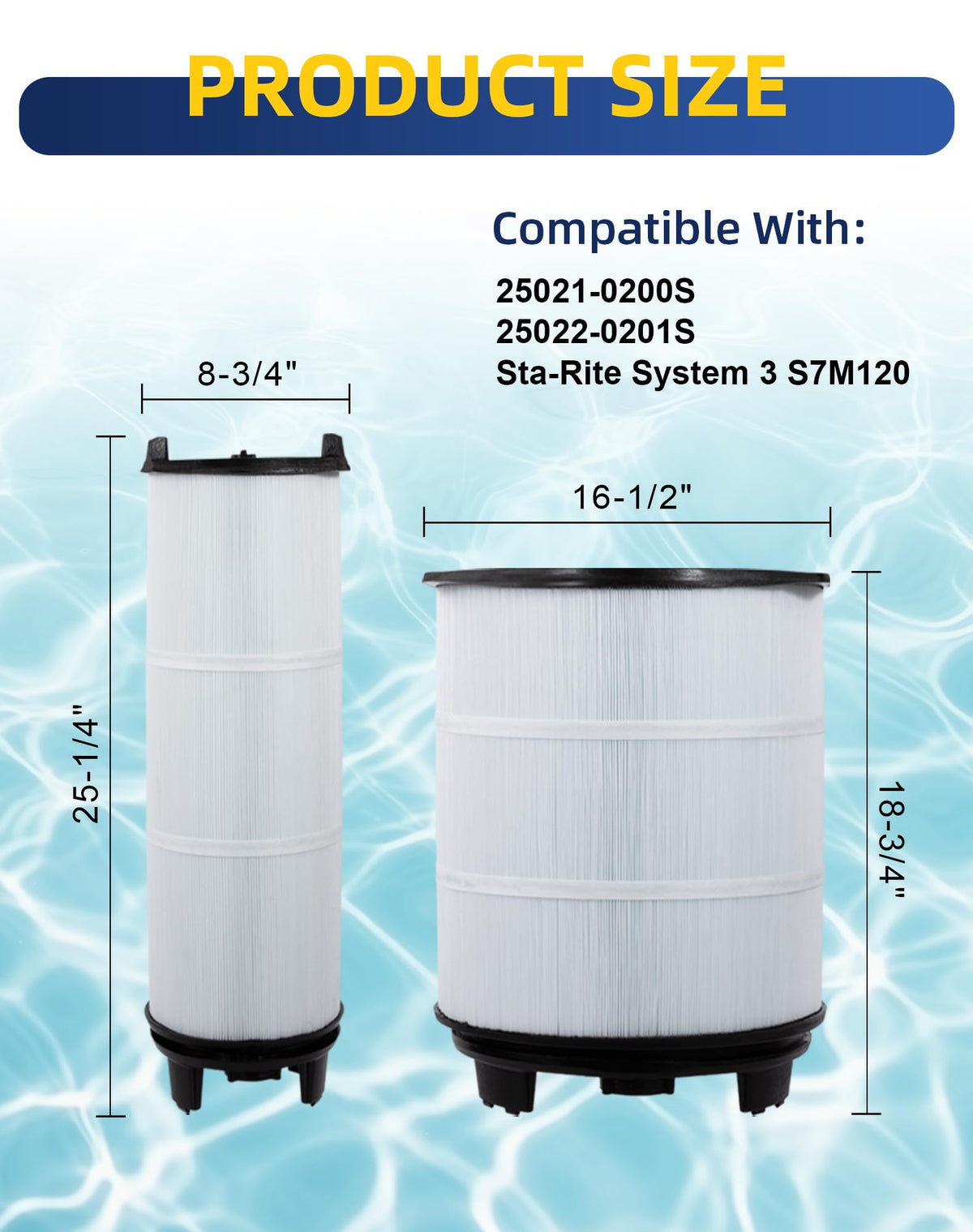 ZOTEE outer pool filter close-up highlights durable end caps for longevity.