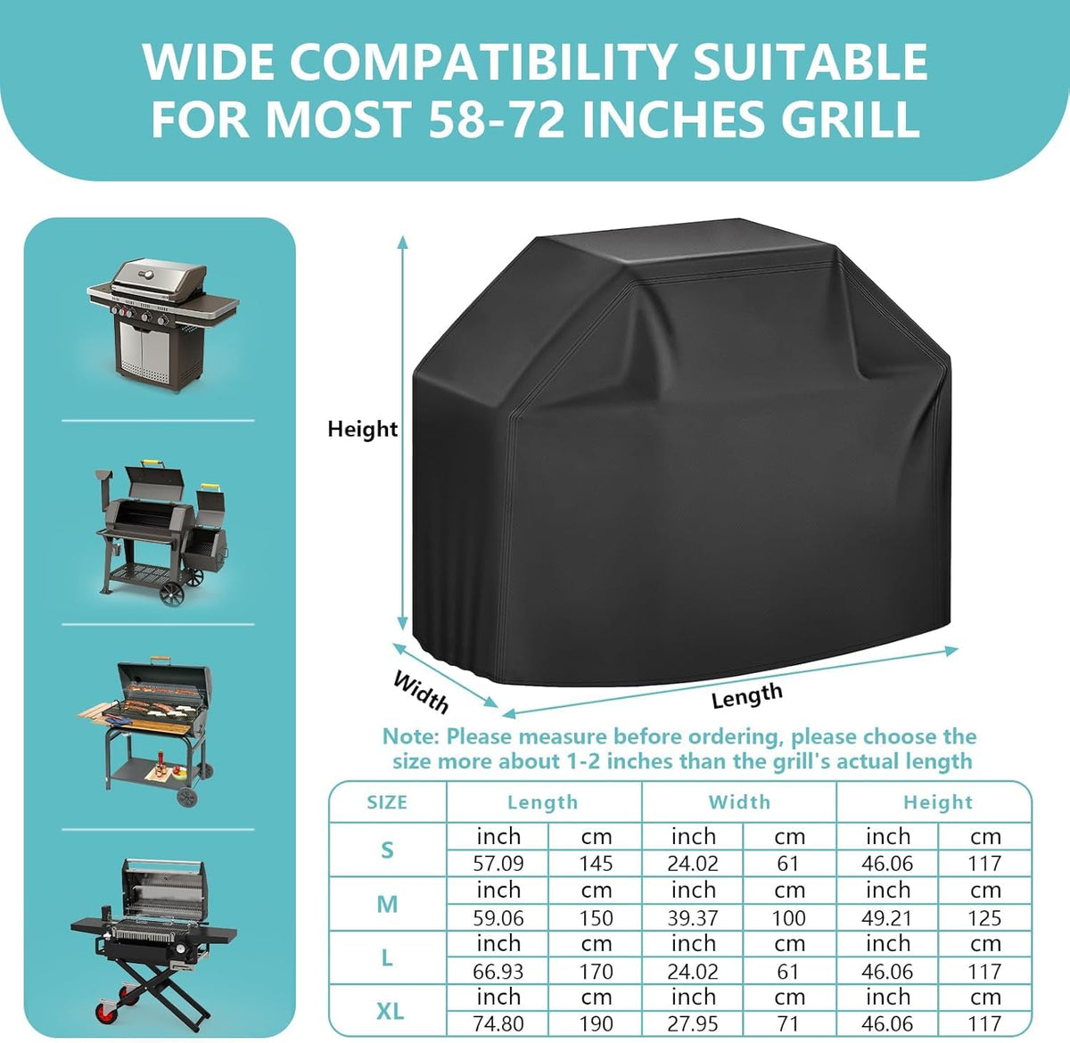ZOTUEN grill cover fabric close-up highlights durable ripstop and UV coating