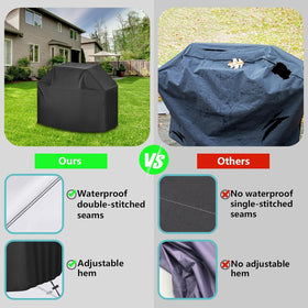 ZOTUEN 72in grill cover undergoing rain test to show waterproof protection