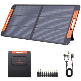 ZOUPW 100W foldable panel with angle guide for efficient sun tracking during camping