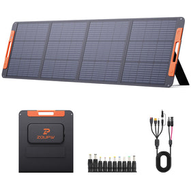 ZOUPW 200W foldable solar panel closed for easy transport.