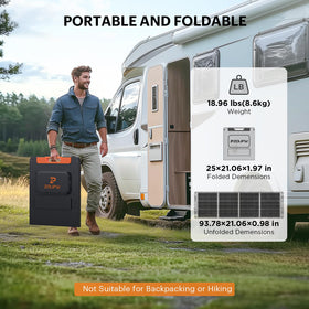 ZOUPW 200W solar panel angled under sun maximizing charging efficiency.