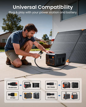 ZOUPW package includes bag, manuals, cables, and stakes.