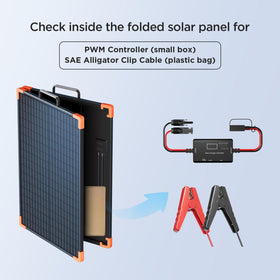 ZOUPW panel in compact folded form with carrying bag