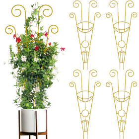 ZOUTOG trellis close-up showing rustproof metal and sturdy construction for outdoor pots.