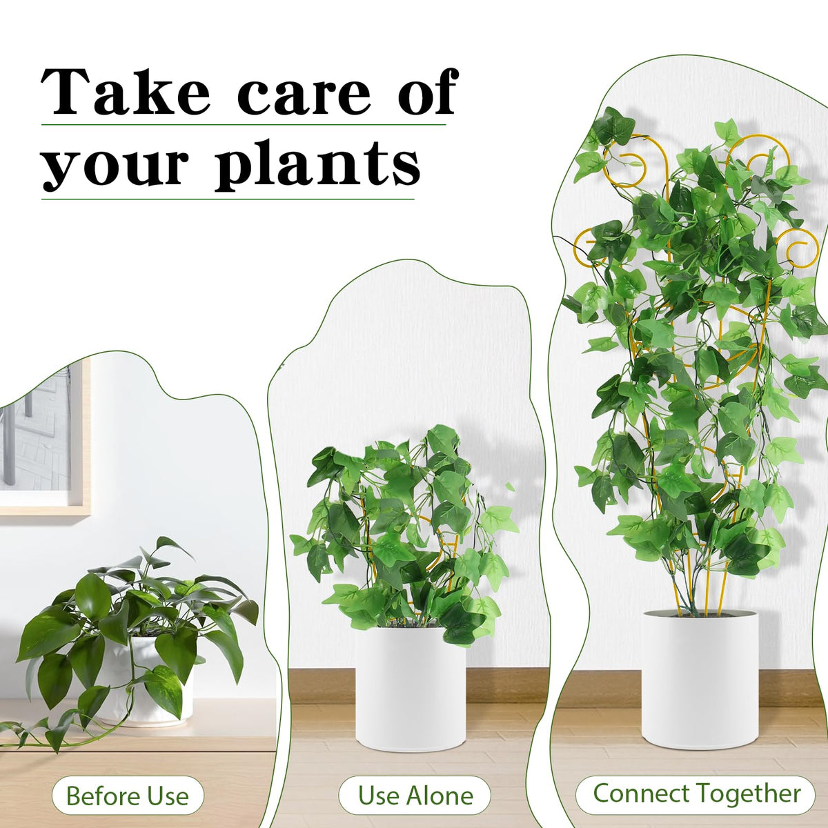 ZOUTOG trellis supporting potted plants indoors, improving airflow and growth.